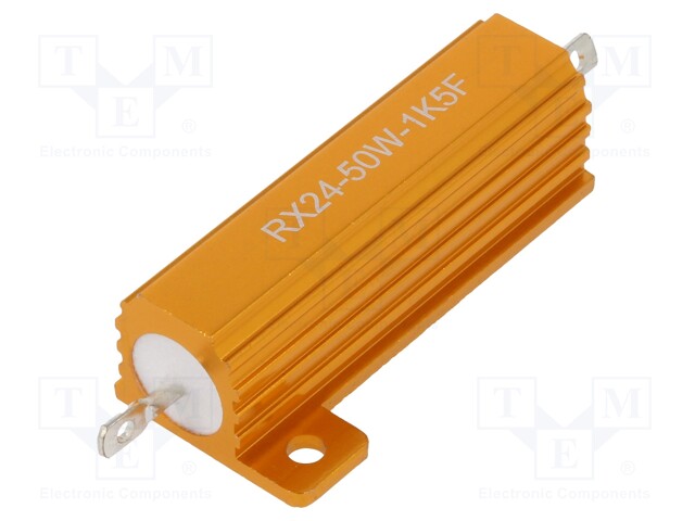 Resistor: wire-wound; with heatsink; 1.5kΩ; 50W; ±1%; 30ppm/°C