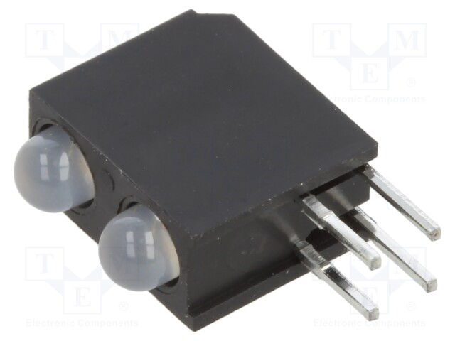 LED; red,green; 3mm; No.of diodes: 2; 20mA; Lens: white,diffused