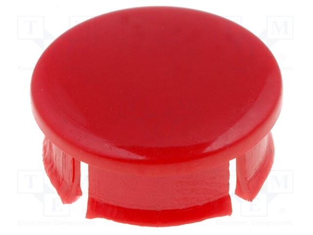 Cap; Colour: red; Mounting: push-in; Mat: plastic