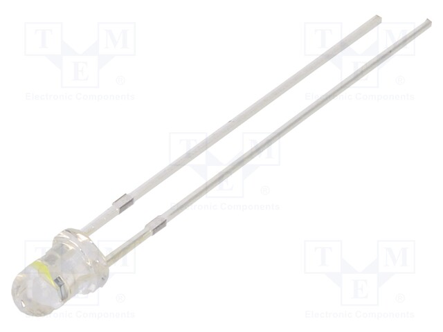 LED; 3mm; white cold; 5800÷7000mcd; 30°; 3÷5V; 20mA; Front: convex