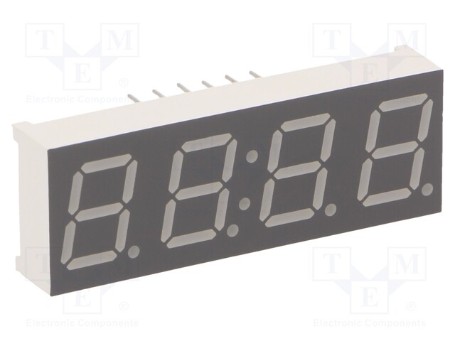 Display: LED; 7-segment; 10mm; 0.39"; No.char: 4; red; 20÷40mcd