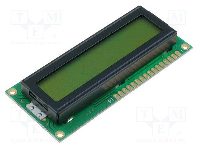 Display: LCD; alphanumeric; STN Positive; 16x1; 80x36x8.5mm; LED