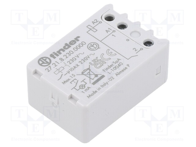 Relay: installation; bistable; NO; Ucoil: 230VAC; in mounting box