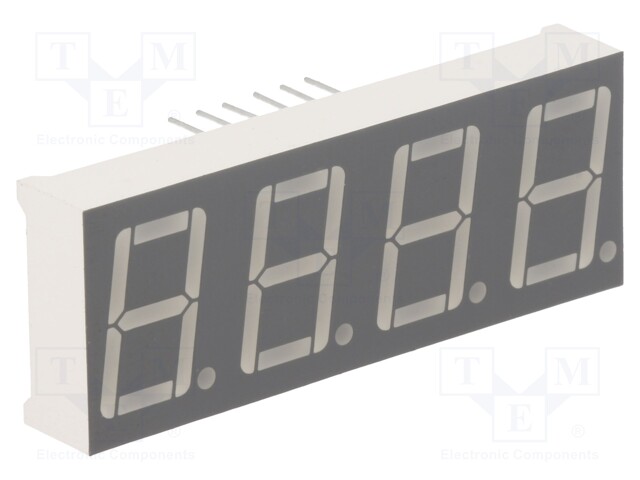 Display: LED; 7-segment; 14.2mm; 0.56"; No.char: 4; red; 30÷60mcd