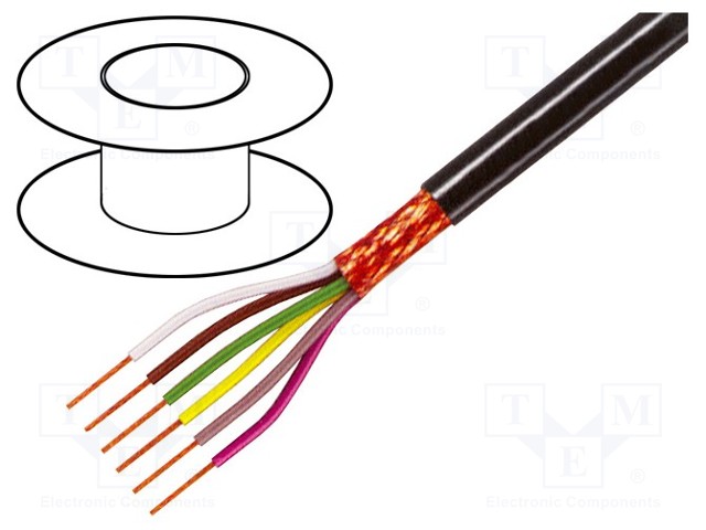 Wire; 6x0,25mm2; braid made of copper wires; PVC FirestoP®; 49V