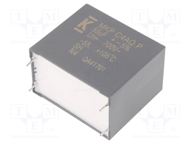 Capacitor: polypropylene; DC-Link; 55uF; ESR: 4mΩ; THT; ±5%; 26.4A