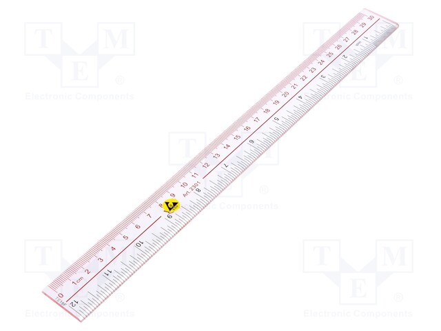 Ruler; ESD; 300mm; colourless