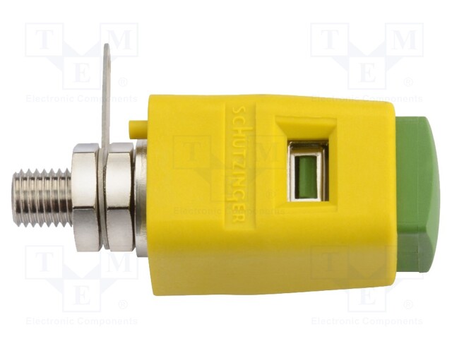 Laboratory clamp; yellow-green; 70VDC; 16A; Contacts: nickel; 29mm