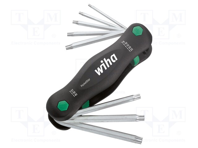 Key set; Torx®; TX09,TX10,TX15,TX20,TX25,TX27,TX30,TX40; Pcs: 8