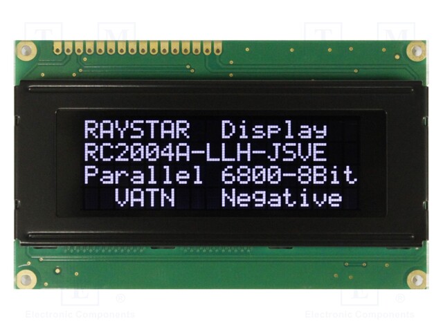 Display: LCD; alphanumeric; VA Negative; 20x4; 98x60x13.6mm; LED