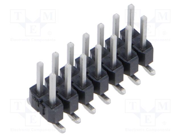 Connector: pin strips; male; PIN: 14; 2.54mm; tinned; SMT; vertical