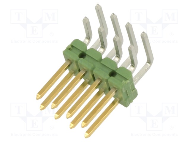 Pin header; pin strips; AMPMODU; male; PIN: 8; angled 90°; 2.54mm