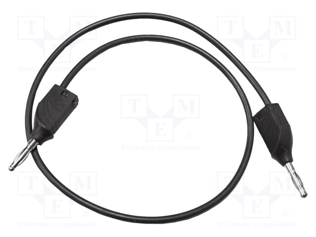 Test lead; 20A; banana plug 4mm,both sides; Urated: 3kV; Len: 1m
