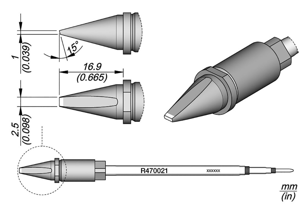 Tip; special; 2.5x1mm
