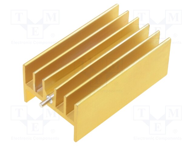 Heatsink: extruded; H; TO220; golden; L: 40mm; W: 23.3mm; H: 16.5mm