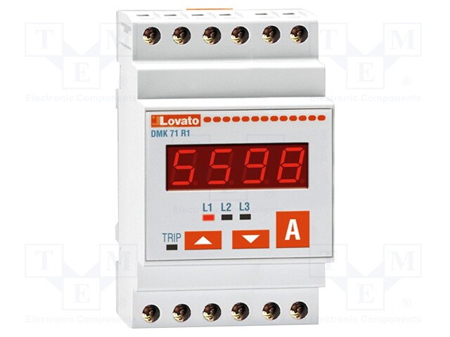 Modular AC current meter; LED; I AC: 0,05÷5,75A; True RMS