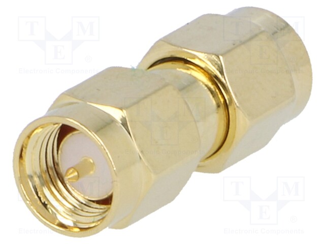 Coupler; SMA male,both sides; straight; gold-plated