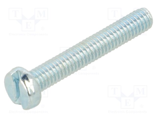 Screw; M2,5x16; DIN: 84; Head: cheese head; slotted; steel; zinc