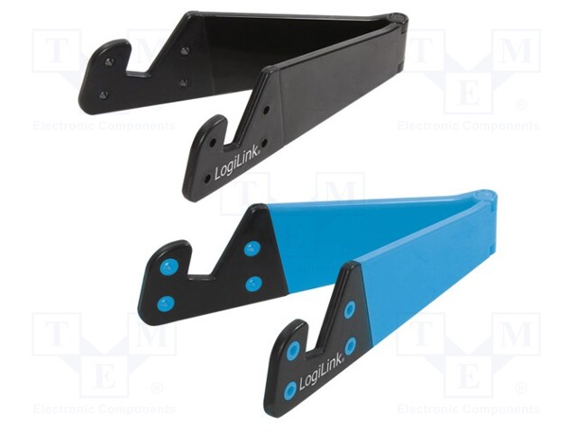 Tablet/smartphone stand; black,blue; foldable; Kit: 2 stands