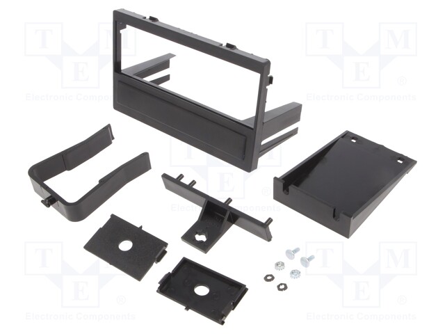 Radio mounting frame; Acura,Honda,Isuzu; 1 DIN; black