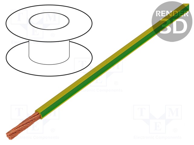 Wire; LifY; stranded; Cu; 1x1,5mm2; PVC; yellow-green; 450/750V