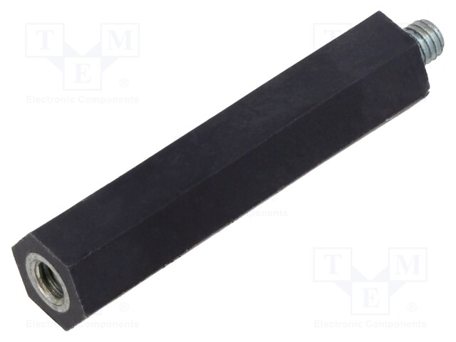 Insulating sleeve; hexagonal; M6; M6; L: 60mm; Spanner: 13mm