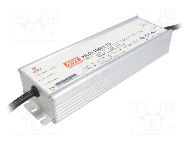 Power supply: switched-mode; LED; 172W; 15VDC; 11.5A; 90÷305VAC