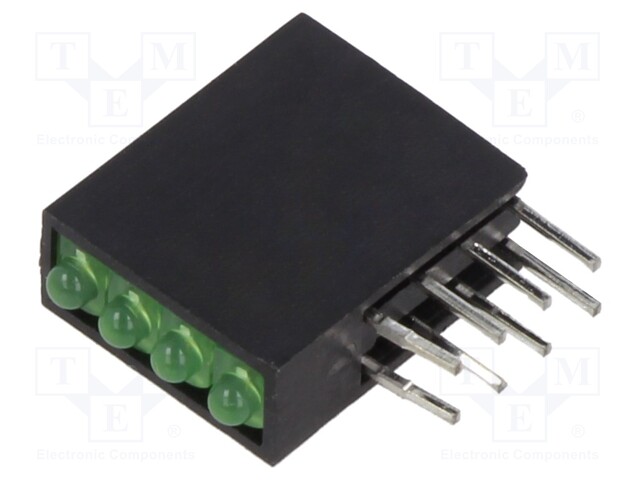 LED; green; 1.8mm; No.of diodes: 4; 2mA; Lens: diffused; 50°; 2mcd