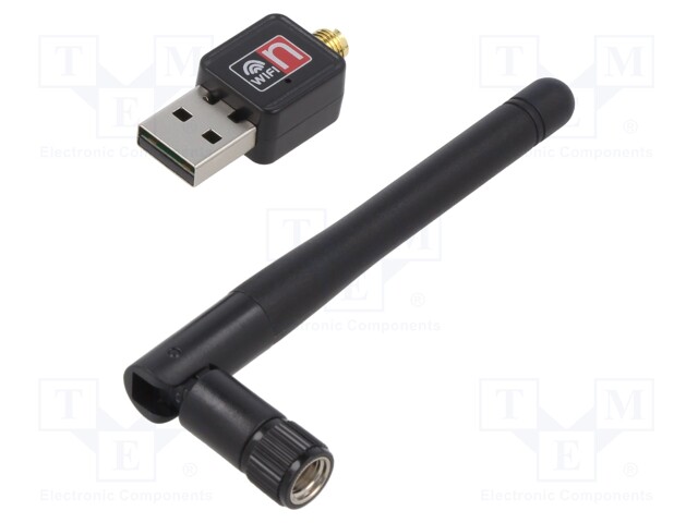 PC extension card: WiFi network; USB A plug; USB 2.0; black