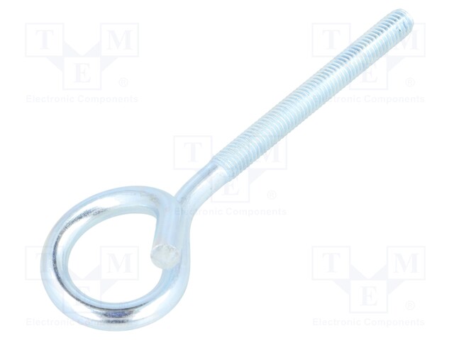 Hook; ring; steel; zinc; Thread len: 55mm; Overall len: 100mm