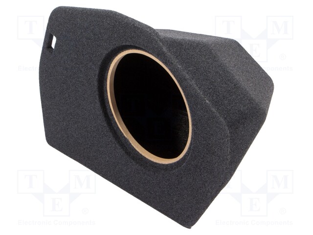 Car loudspeaker enclosure; MDF; black melange; textil; 250mm