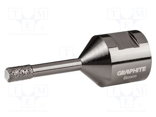 Diamond hole saw; 6mm; glaze,ceramic tile; Thread: M14