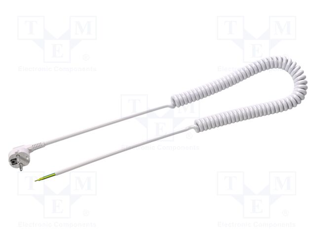 Cable; 3G0.75mm2; CEE 7/7 (E/F) plug angled,wires; PUR; coiled