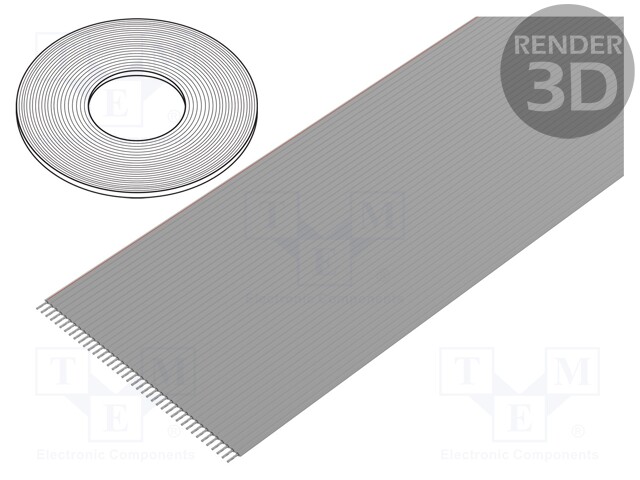 Wire: ribbon; 1.27mm; stranded; Cu; unshielded; PVC; grey; 30.5m
