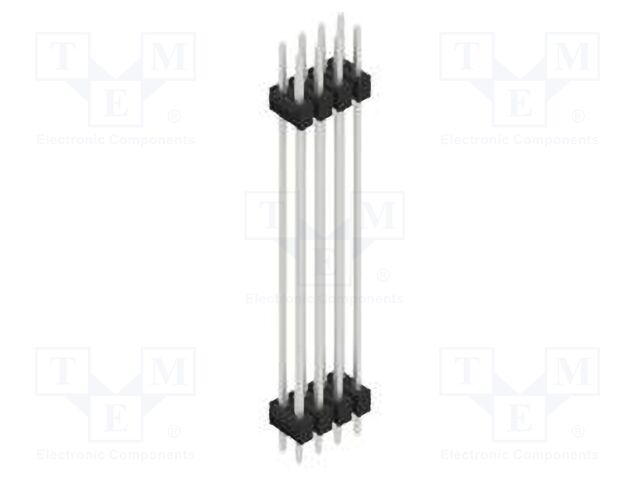 Connector: pin strips; pin header; male; PIN: 8; 2.54mm; THT; 2x4