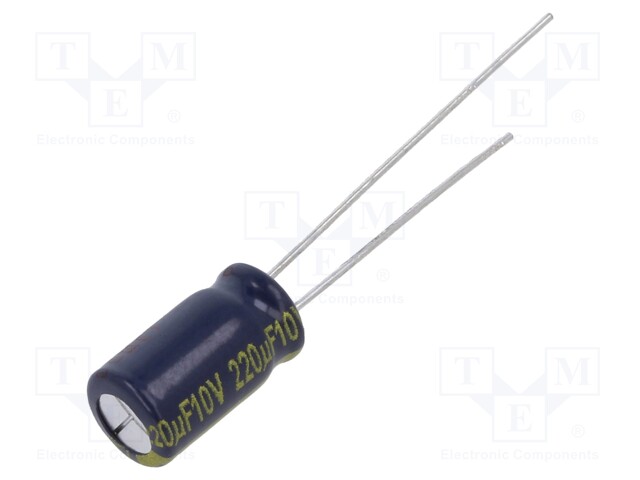 Electrolytic Capacitor, 220 µF, 10 V, EEUFC Series, ± 20%, Radial Leaded, 1000 hours @ 105°C