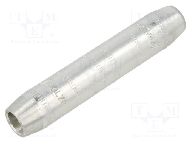 Tip: butt splice; non-insulated; aluminum; 70mm2; crimped; 2/0AWG