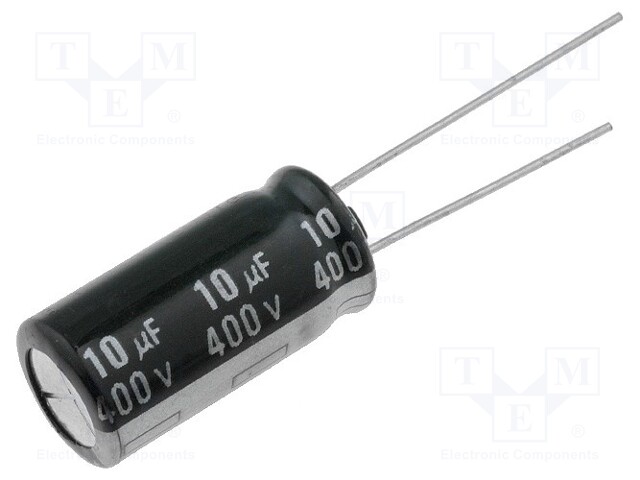 Capacitor: electrolytic; 10uF; 400VDC