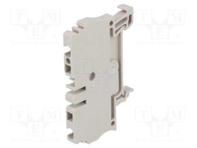 Splice terminal: rail; 2.5mm2; ways: 1; terminals: 2; beige; wemid