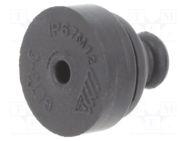 Grommet; elastomer thermoplastic TPE; black; 12.2mm; IP67