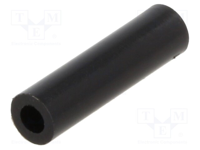 Spacer sleeve; cylindrical; polyamide; L: 15mm; Øout: 4mm; black