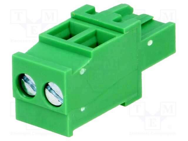 Pluggable terminal block; 5mm; ways: 2; angled; plug; female; 300V
