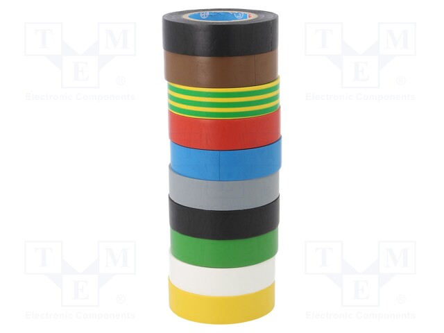 Electrically insulated tape; PVC; W: 15mm; L: 10m