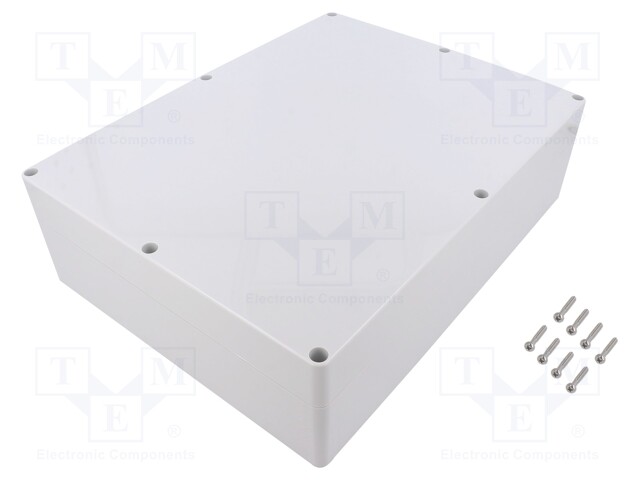 Enclosure: multipurpose; X: 230mm; Y: 300mm; Z: 86mm; polycarbonate