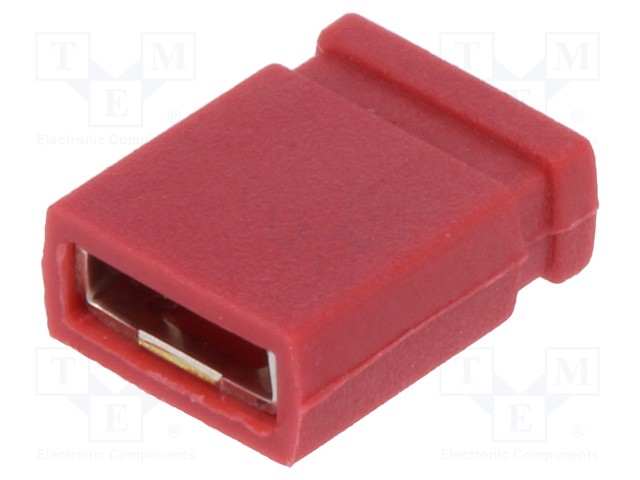 Jumper; pin strips; female; closed; 2.54mm; 1x2; red