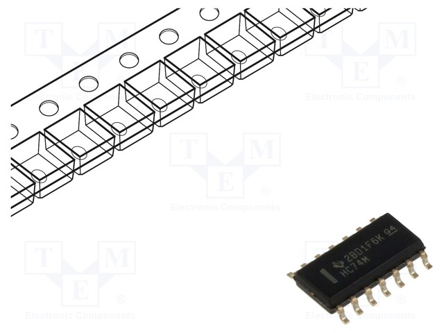 IC: digital; D flip-flop; Ch: 2; SMD; SO14; HC