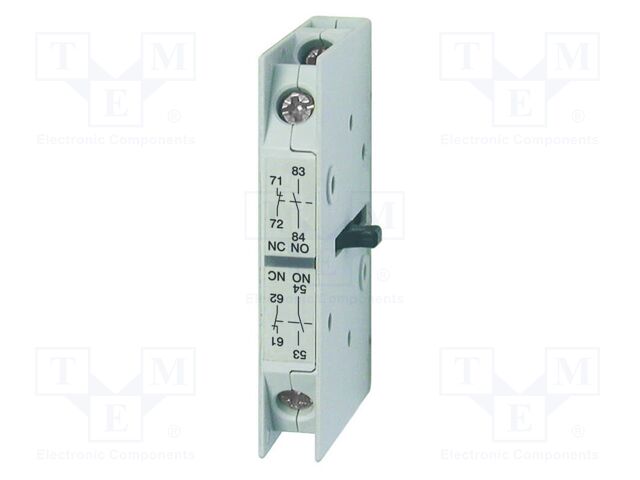 Auxiliary contacts; Leads: screw terminals; Contacts: NC + NO