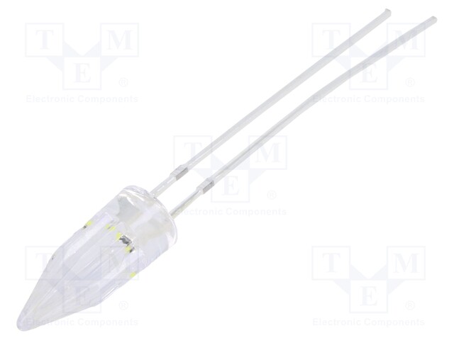 LED; 5mm; white cold; 750÷1120mcd; 100°; 2.5÷5V; 20mA; Pitch: 2.54mm