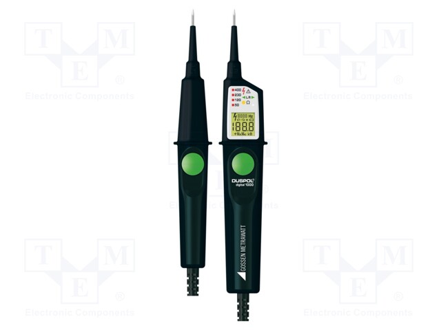 Tester: electrical; LCD; VAC: 1V÷1kV; VDC: 6V÷1.2kV; True RMS AC