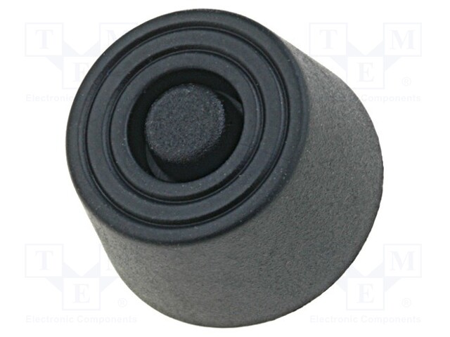 Quick mounting foot; black; polyetylene; A: 8mm; B: 23.7mm